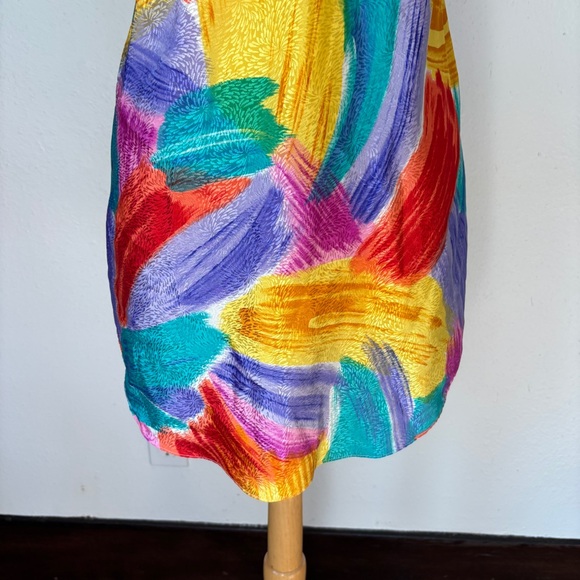 Vintage Colorful Abstract Satin Slip - Picture 6 of 8